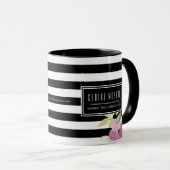 Mug Fleurs et rayures d'aquarelle (Devant droit)