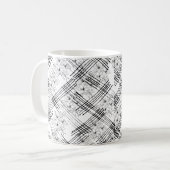 Mug Fleurs et rayures monogrammes chic (Devant gauche)