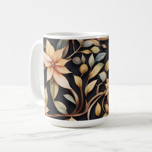Mug Fleurs et vignes élégantes (Devant gauche)