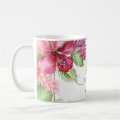 Mug Fleurs Exotiques Tropicales & Ananas Doré Aloha (Gauche)