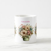 Mug Fleurs Fantaisistes dans un Pot de Fleurs Mignon (Centre)