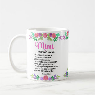 Mug Fleurs Fête des mères Définition Cadeau pour Mi
