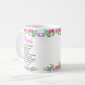 Mug Fleurs Fête des mères Définition Cadeau pour Mimi (Devant gauche)