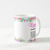 Mug Fleurs Fête des mères Définitions Cadeau pour Nana (Devant droit)