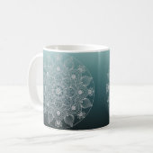 Mug Fleurs, Feuille, Mandala Floral en dentelle blanch (Devant gauche)