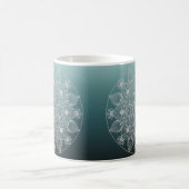 Mug Fleurs, Feuille, Mandala Floral en dentelle blanch (Centre)