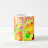 Mug Fleurs Feuilles Branche de Rosier à fleurs ruban r (Centre)
