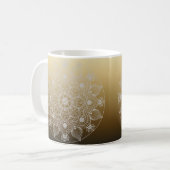 Mug Fleurs, Feuilles, Dentelle Blanche Floral Mandala  (Devant gauche)