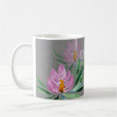 Mug Fleurs Fleurissent Violet Aquarelle Monogrammée (Gauche)