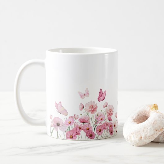 Mug fleurs fleurs (Avec donut)