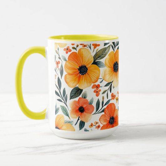 Mug Fleurs Floral Pattern Sublimation-95654 (Gauche)