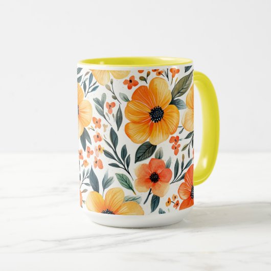 Mug Fleurs Floral Pattern Sublimation-95654 (Devant droit)