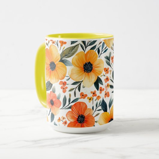 Mug Fleurs Floral Pattern Sublimation-95654 (Devant gauche)