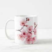 Mug Fleurs florales de cerisier rose blanc (Gauche)
