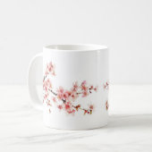 Mug Fleurs florales de cerisier rose blanc (Devant gauche)