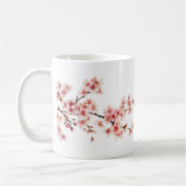 Mug Fleurs florales de cerisier rose blanc (Gauche)