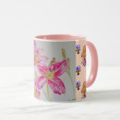 Mug Fleurs florales de Lily rose chic de Shabby En vic (Devant droit)