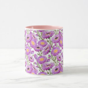 Mug Fleurs florales de marguerites de papier violet