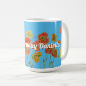 Mug Fleurs florales de pavot orange Boug (Devant droit)