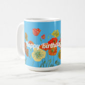 Mug Fleurs florales de pavot orange Boug (Devant gauche)