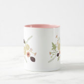Mug Fleurs florales de Pêche verte mignonne Motif (Centre)