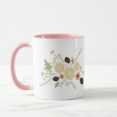 Mug Fleurs florales de Pêche verte mignonne Motif (Gauche)