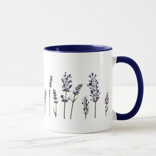 Mug Fleurs florales pourpres de Lavendar | en pastel (Droite)