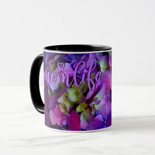 Mug Fleurs florales violettes élégantes Best Mom Eer (Devant gauche)
