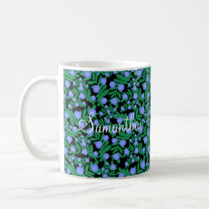 Mug Fleurs Florales Violettes Légères Et Plantes De Fe