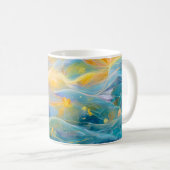 Mug Fleurs flottantes de lotus doré abstrait (Devant droit)