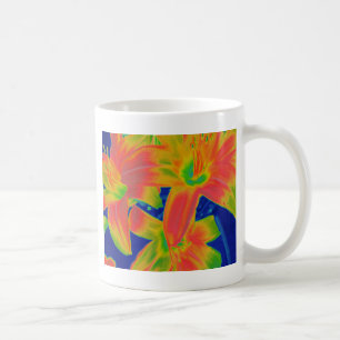 Mug fleurs fluorescentes