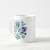 Mug Fleurs folkloriques polonaises bleu clair (Devant gauche)