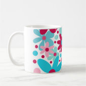 Mug Fleurs funky bleu et rose (Gauche)