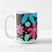 Mug Fleurs funky bleu et rose (Gauche)