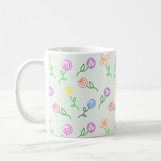 Mug Fleurs géométriques (Gauche)