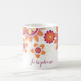 Mug Fleurs géométriques rétro personnalisées