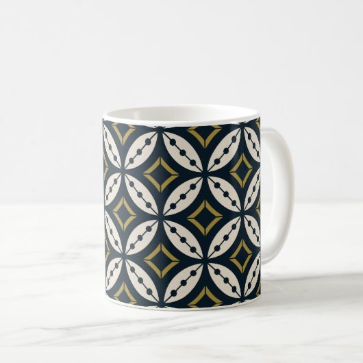 Mug Fleurs géométriques sans couture : motif coloré. (Devant droit)