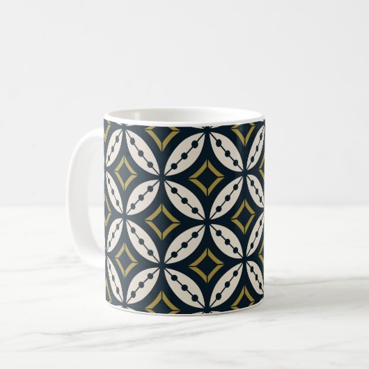 Mug Fleurs géométriques sans couture : motif coloré. (Devant gauche)