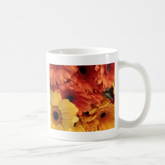 Mug Fleurs Gerbera Lumineuses, Jaune Orange, Flora (Droite)