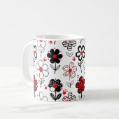 Mug Fleurs graphiques frappantes (Devant gauche)