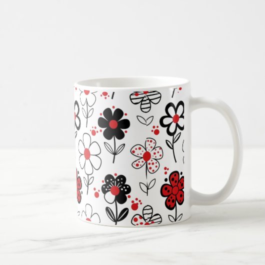 Mug Fleurs graphiques frappantes (Droite)