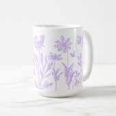 Mug Fleurs gravées (Lavande) (Devant droit)