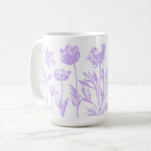 Mug Fleurs gravées (Lavande) (Devant gauche)