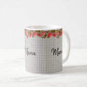 Mug Fleurs Gris (Devant droit)