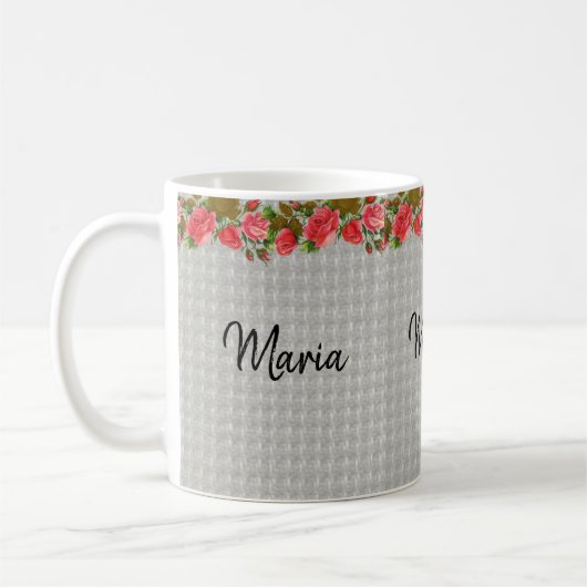 Mug Fleurs Gris (Gauche)