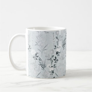 Mug Fleurs grises Peinture Botanique