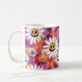 Mug Fleurs groovy d'Halloween Visages de citrouille (Gauche)