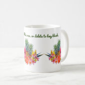 Mug Fleurs hawaïennes et ananas Libellé sur mesure (Devant droit)