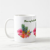 Mug Fleurs hawaïennes et ananas Libellé sur mesure (Gauche)