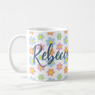 Mug Fleurs hippy pastel coloré girly les années 70 des